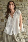 Elsie Pure Cotton Cap Sleeve Blouse Stone